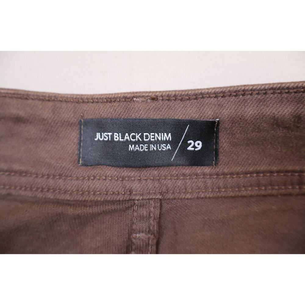 NEW Just Black Denim Women's Brown Espresso Raw Hem High Rise Wide Leg Jeans 29 - Picture 4 of 6